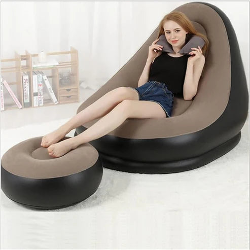 Inflatable Single Sofa | Comfortable & Portable Lounge Chair for Home & Outdoor Use