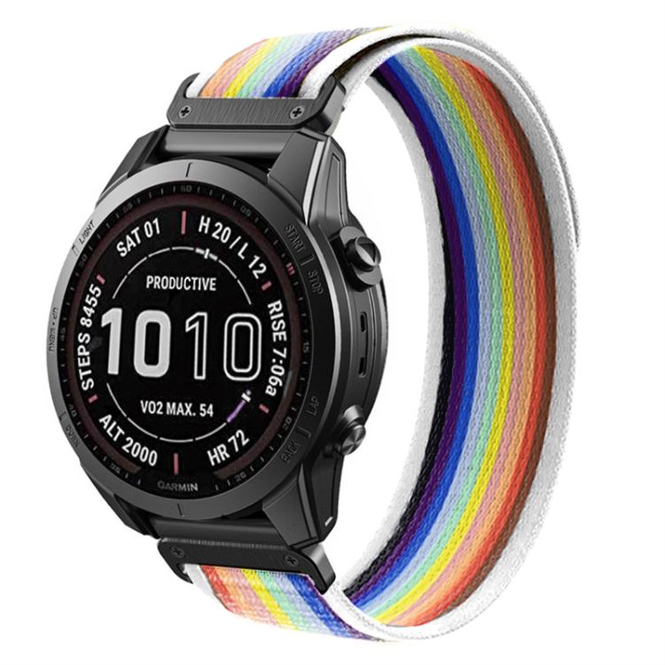 Loop Nylon Hook and Loop Fastener Quick Release Watch Band, For Garmin 26mm, For Garmin 22mm