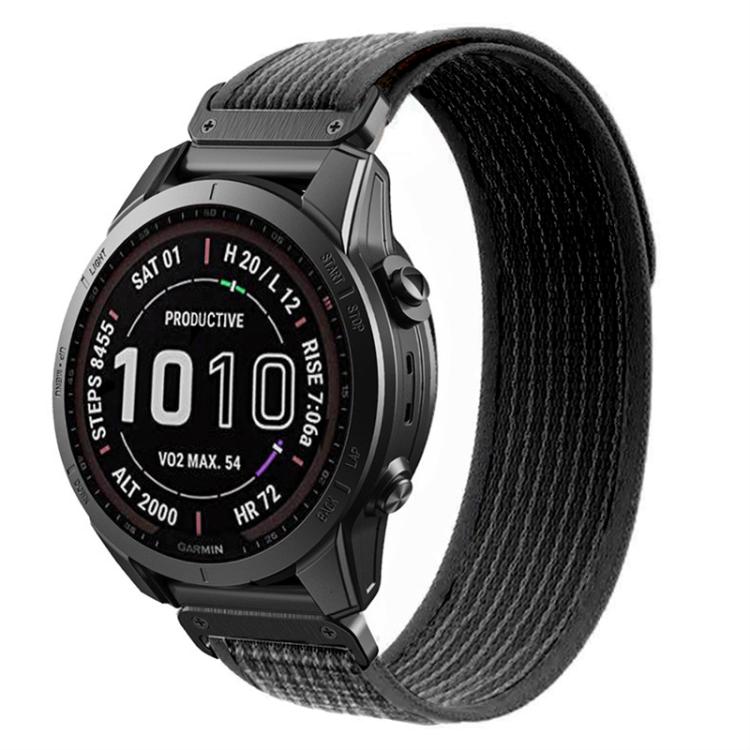 Loop Nylon Hook and Loop Fastener Quick Release Watch Band, For Garmin 26mm, For Garmin 22mm