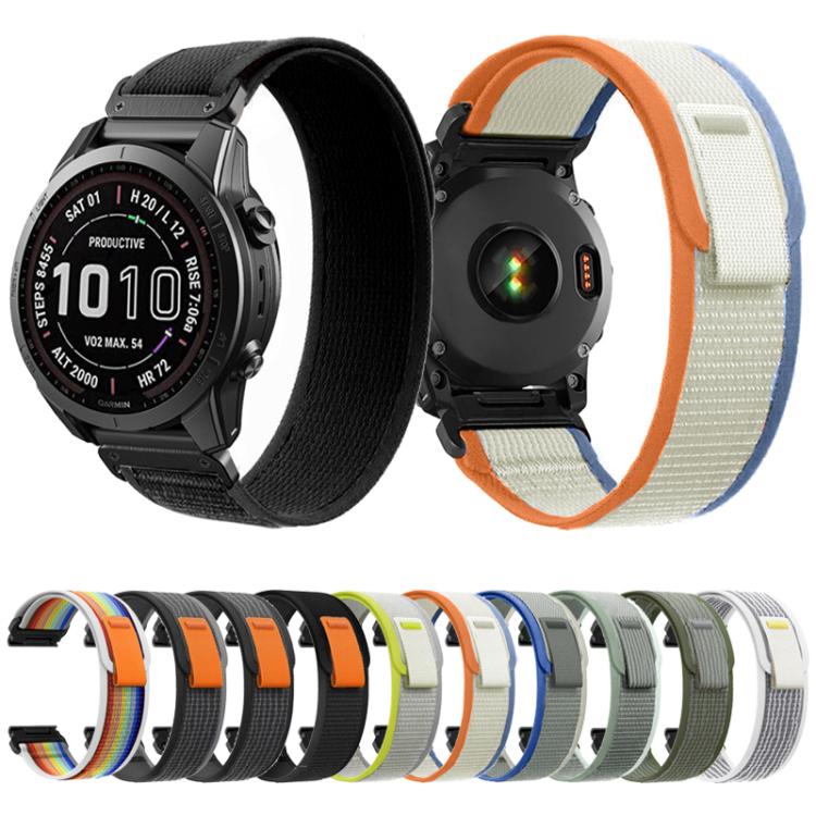 Loop Nylon Hook and Loop Fastener Quick Release Watch Band, For Garmin 26mm, For Garmin 22mm