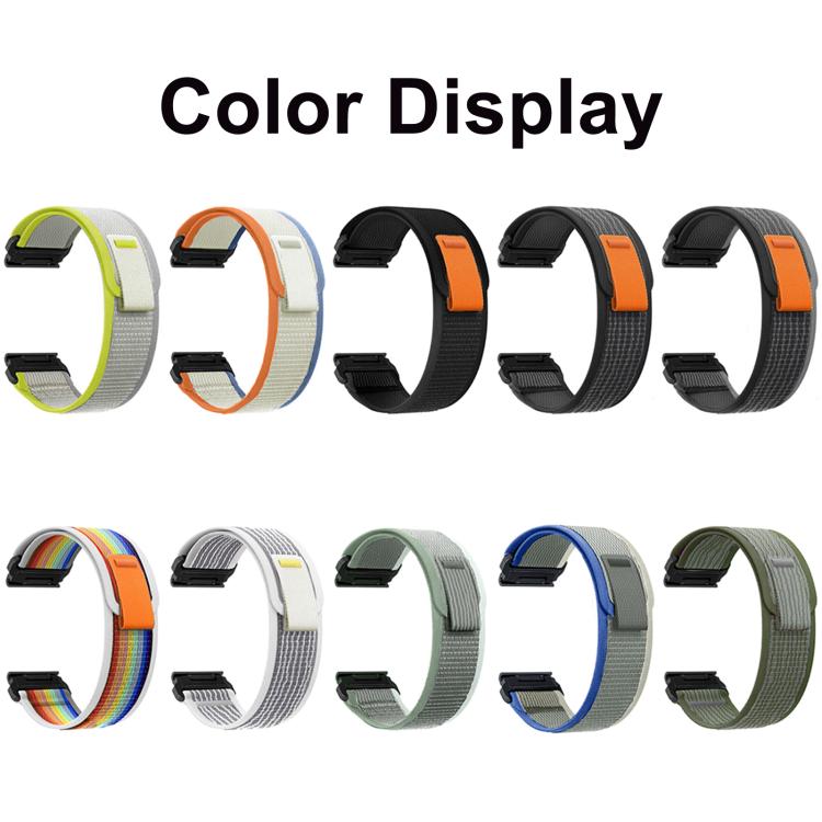 Loop Nylon Hook and Loop Fastener Quick Release Watch Band, For Garmin 26mm, For Garmin 22mm