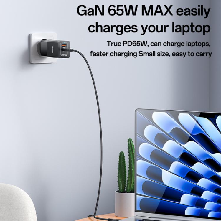 Yesido YC73 65W USB and USB-C / Type-C Dual Port GaN Fast Charger Set, EU Plug