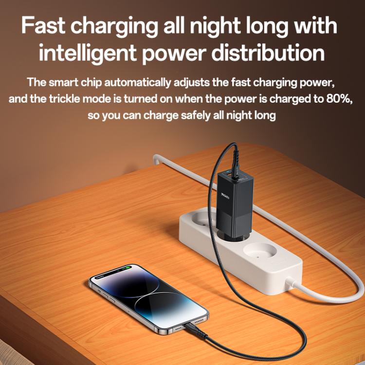 Yesido YC73 65W USB and USB-C / Type-C Dual Port GaN Fast Charger Set, EU Plug