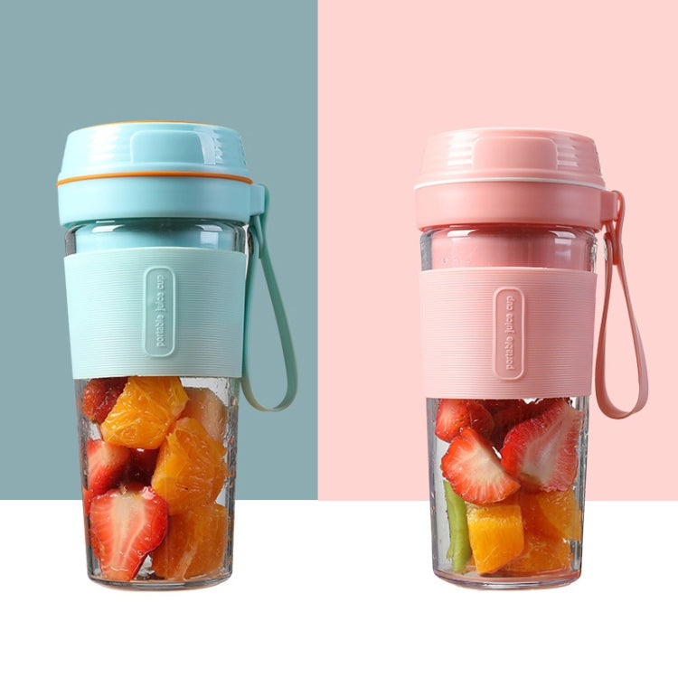 FS1300 Mini Juicer Home Portable Cooking Machine Student Juice Cup Juicer, Cherry Blossom Double Blade, Gem Blue Four Blade, Cherry Blossom Four Blade