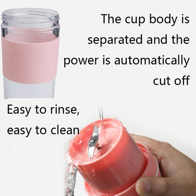 FS1300 Mini Juicer Home Portable Cooking Machine Student Juice Cup Juicer, Cherry Blossom Double Blade, Gem Blue Four Blade, Cherry Blossom Four Blade