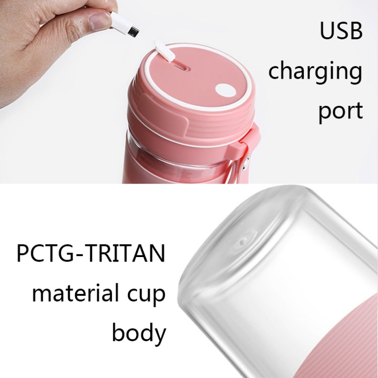 FS1300 Mini Juicer Home Portable Cooking Machine Student Juice Cup Juicer, Cherry Blossom Double Blade, Gem Blue Four Blade, Cherry Blossom Four Blade
