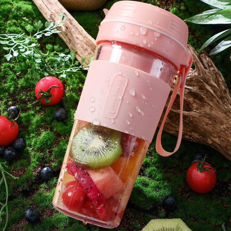 FS1300 Mini Juicer Home Portable Cooking Machine Student Juice Cup Juicer, Cherry Blossom Double Blade, Gem Blue Four Blade, Cherry Blossom Four Blade
