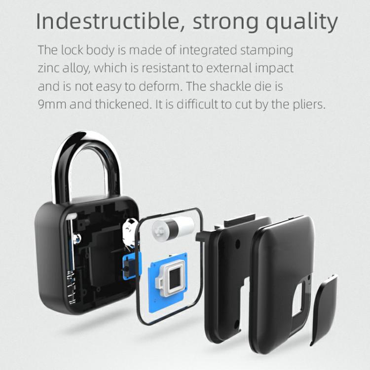 Anytek L3+ Graffiti Smart Fingerprint Padlock Waterproof Electronic Lock, L3+