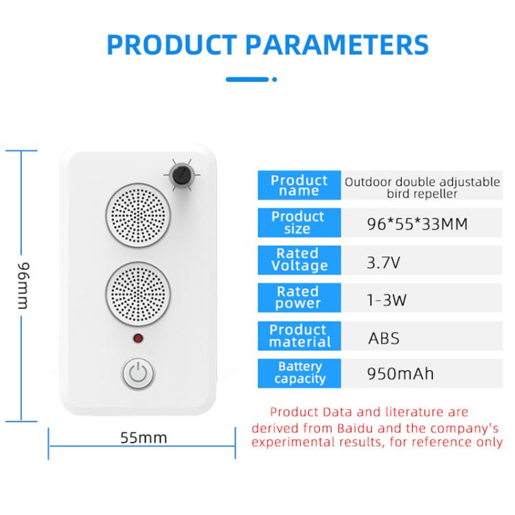 USB Rechargeable Doors Windows Ultrasonic Animal Bird Repeller, Bird Repeller