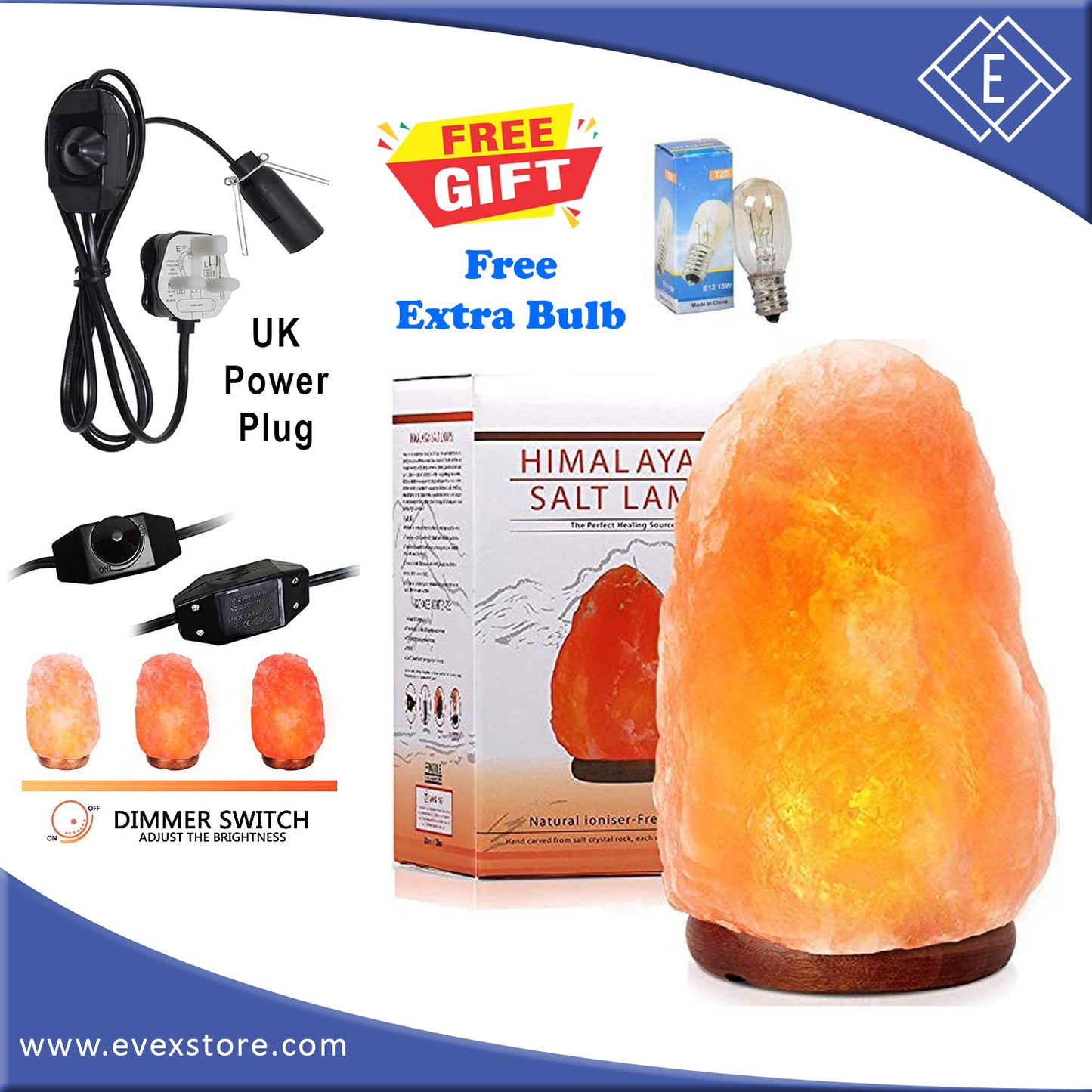 Prime Quality Himalayan Crystal Rock Salt Lamp Natural 2-3 KG Size, Made by Natural Himalayan Salt