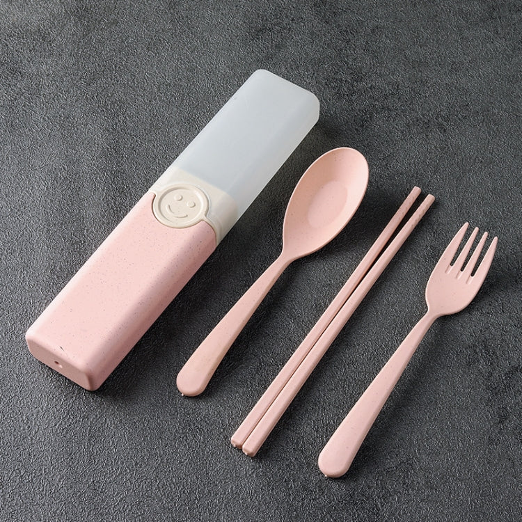 4 In 1 Portable Wheat Straw Tableware Set Outdoor Travel Storage Tableware Box, A With Chopsticks (Beige), A With Chopsticks (Pink), A With Chopsticks (Blue), B With Chopsticks (Beige), B With Chopsticks (Pink), B With Chopsticks (Blue)����������������...