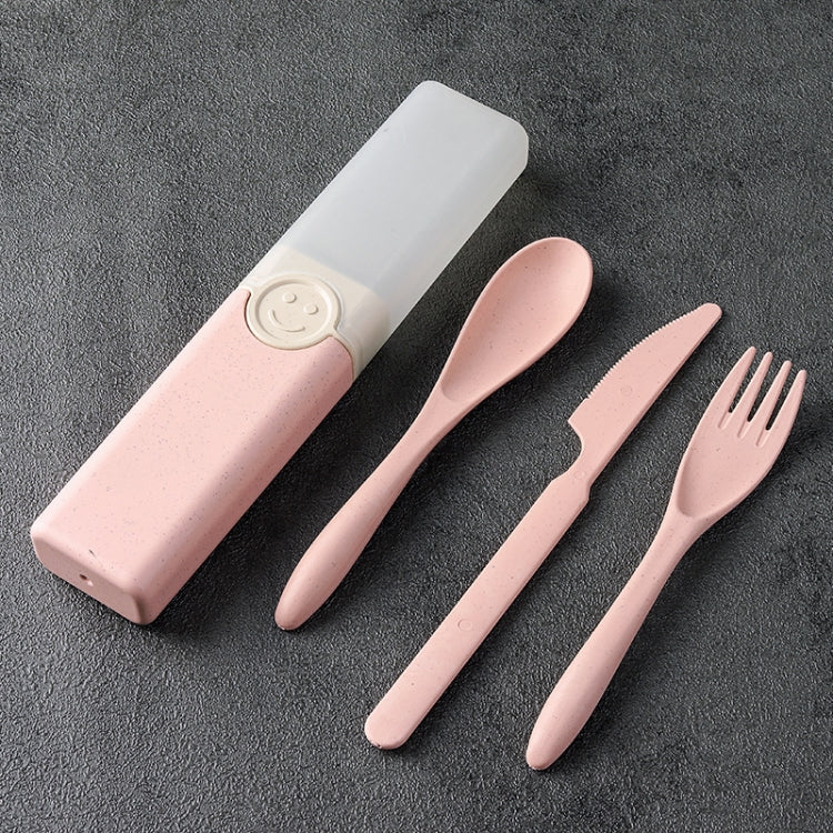 4 In 1 Portable Wheat Straw Tableware Set Outdoor Travel Storage Tableware Box, A With Chopsticks (Beige), A With Chopsticks (Pink), A With Chopsticks (Blue), B With Chopsticks (Beige), B With Chopsticks (Pink), B With Chopsticks (Blue)����������������...