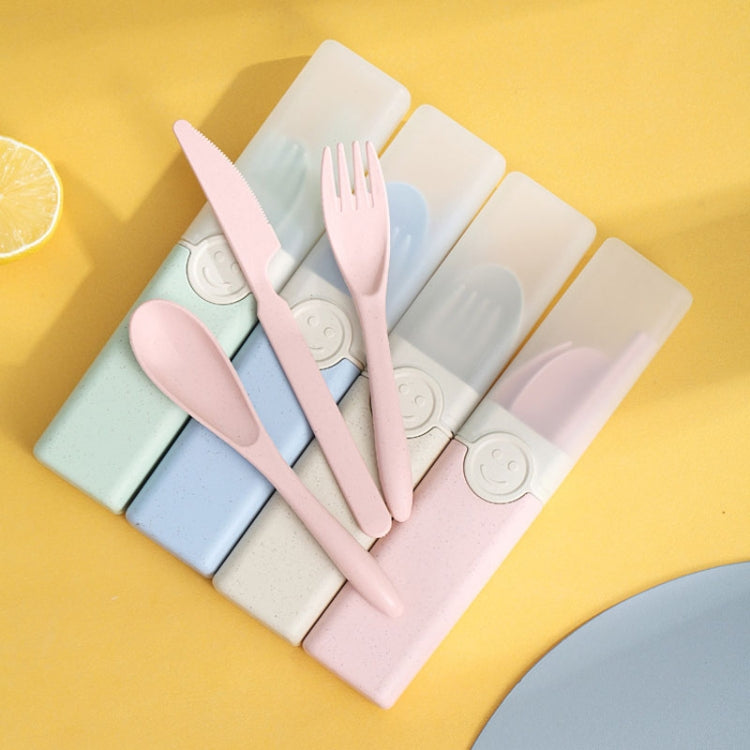 4 In 1 Portable Wheat Straw Tableware Set Outdoor Travel Storage Tableware Box, A With Chopsticks (Beige), A With Chopsticks (Pink), A With Chopsticks (Blue), B With Chopsticks (Beige), B With Chopsticks (Pink), B With Chopsticks (Blue)����������������...