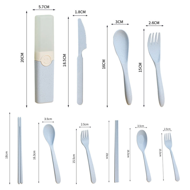 4 In 1 Portable Wheat Straw Tableware Set Outdoor Travel Storage Tableware Box, A With Chopsticks (Beige), A With Chopsticks (Pink), A With Chopsticks (Blue), B With Chopsticks (Beige), B With Chopsticks (Pink), B With Chopsticks (Blue)����������������...