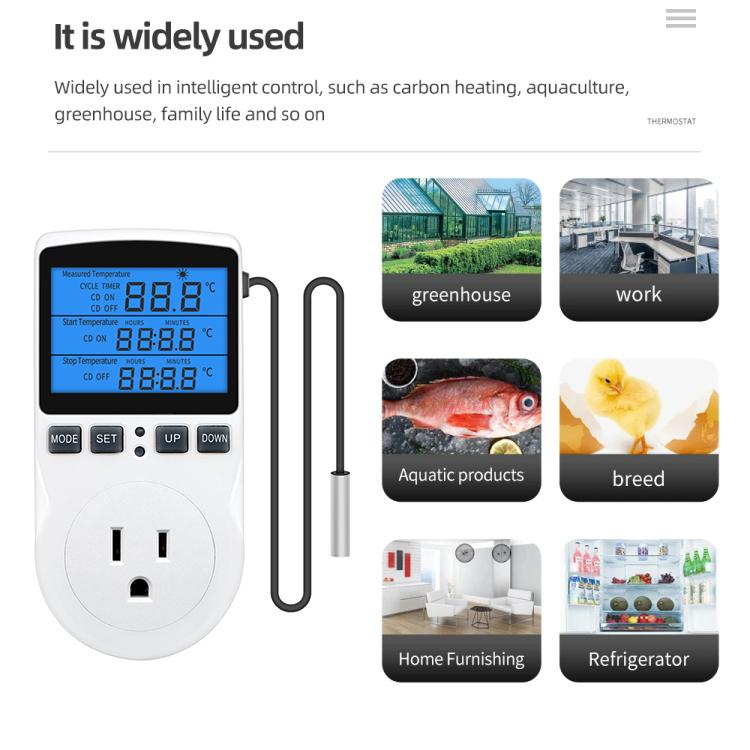 Backlight Smart Digital Thermostat Countdown Temperature Control Switch Socket Timing Temperature Controller, Backlight US Plug, Backlight UK Plug, Backlight AU Plug