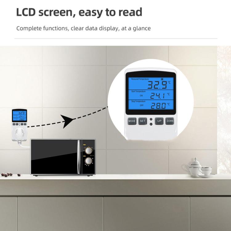 Backlight Smart Digital Thermostat Countdown Temperature Control Switch Socket Timing Temperature Controller, Backlight US Plug, Backlight UK Plug, Backlight AU Plug