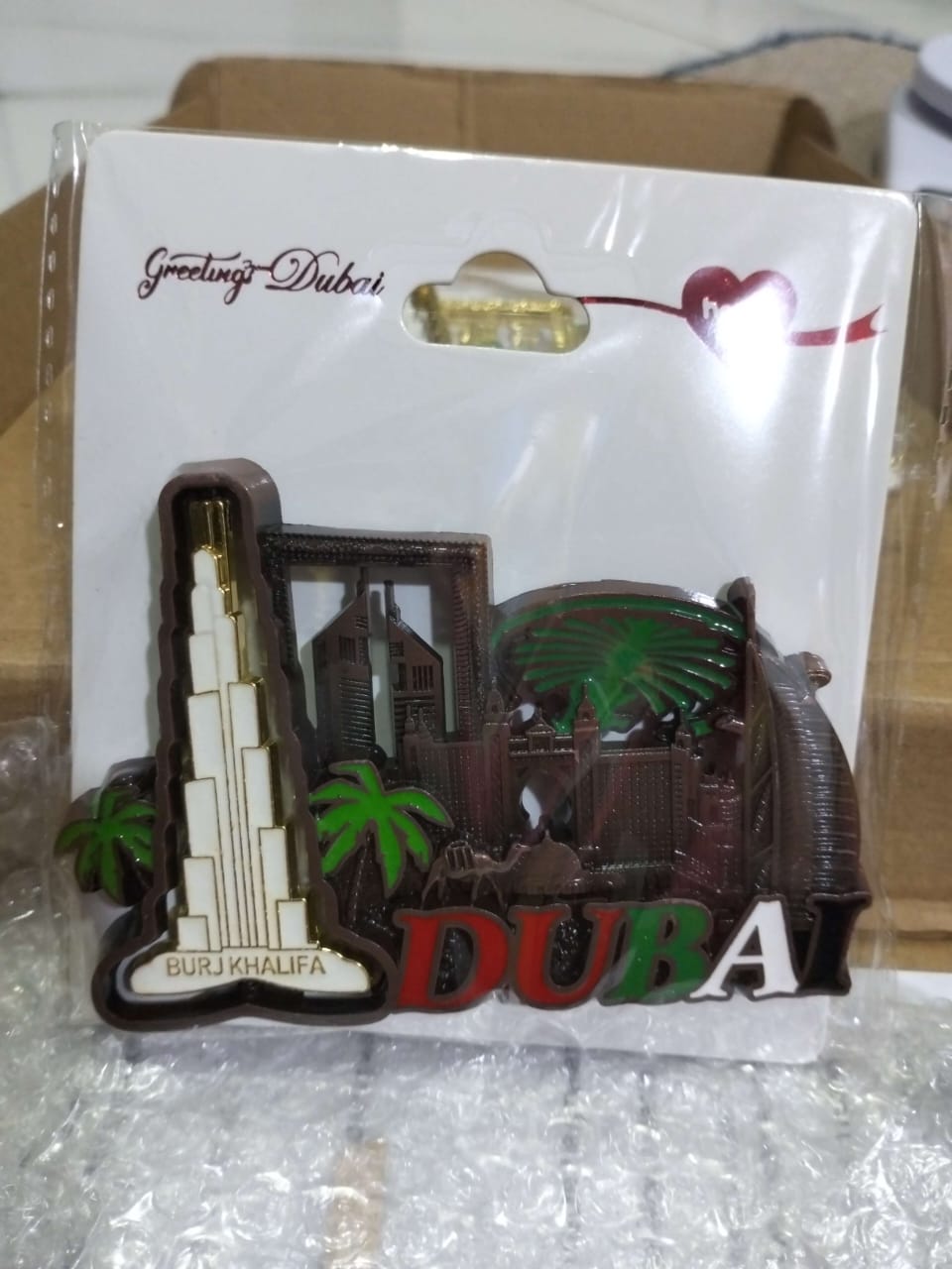 Dubai Monuments Souvenir Fridge Magnet – Antique Metal in Gold, Silver, Bronze & Black | Durable Collectible Gift (51g, 9x6.5cm)