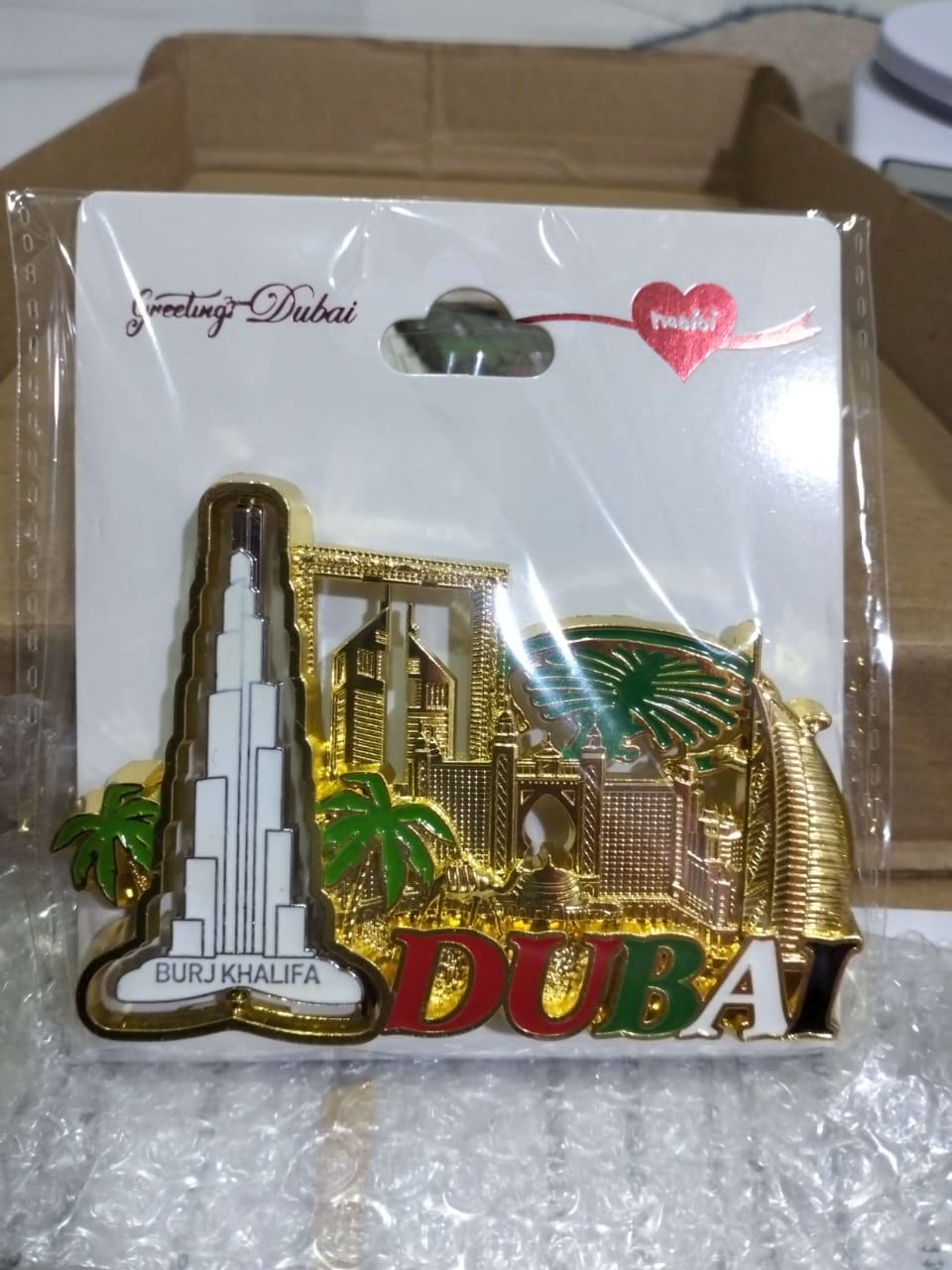Dubai Monuments Souvenir Fridge Magnet – Antique Metal in Gold, Silver, Bronze & Black | Durable Collectible Gift (51g, 9x6.5cm)