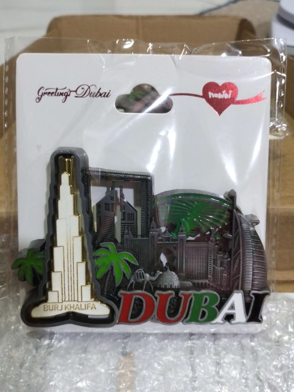 Dubai Monuments Souvenir Fridge Magnet – Antique Metal in Gold, Silver, Bronze & Black | Durable Collectible Gift (51g, 9x6.5cm)
