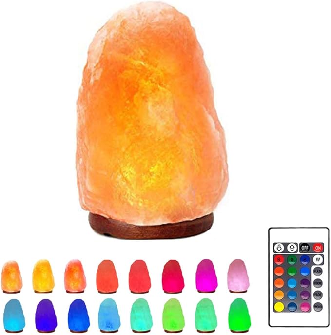 Himalayan Salt Lamp Healthy Environment Air Purifier with 16 Colors Changing Glows LED Bulb