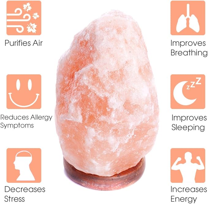 Himalayan Salt Lamp Healthy Environment Air Purifier with 16 Colors Changing Glows LED Bulb
